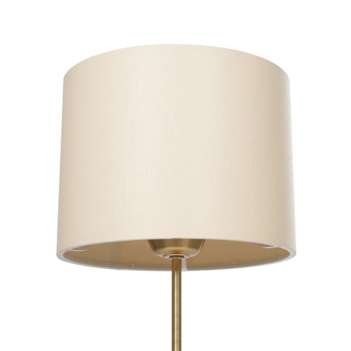 GloboStar® WIZ 203-0180 Μοντέρνο Επιτραπέζιο Φωτιστικό Πορτατίφ Μονόφωτο 1 x E27 IP20 Χρυσο Μέταλλο με Μπεζ Ύφασμα - Μ22 x Π22 x Υ36.5cm