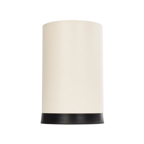 GloboStar® CYLINDER 203-0183 Μοντέρνο Επιτραπέζιο Φωτιστικό Πορτατίφ Μονόφωτο 1 x E27 IP20 Μαύρο Πλαστικό με Μπεζ Υφασμα - Μ14 x Π14 x Υ22cm