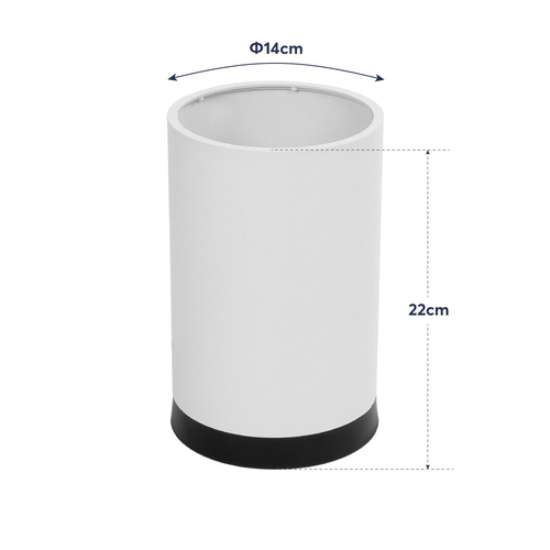 GloboStar® CYLINDER 203-0183 Μοντέρνο Επιτραπέζιο Φωτιστικό Πορτατίφ Μονόφωτο 1 x E27 IP20 Μαύρο Πλαστικό με Μπεζ Υφασμα - Μ14 x Π14 x Υ22cm
