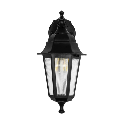 GLOBOSTAR® VITRO 203-0191 Vintage Φωτιστικό Τοίχου - Απλίκα με Ντουί 1 x E27 AC 220-240V IP44 - Μαύρο - Μ17 x Π20 x Υ36cm