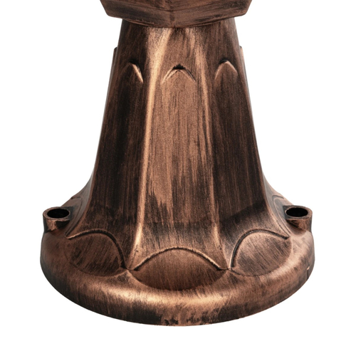 GloboStar® VITRO 203-0195 Vintage Επιδαπέδιο Φωτιστικό Φαναράκι Μονόφωτο 1 x E27 IP44 Χάλκινο & Διάφανο Πλαστικό - Μ17 x Π17 x Υ40cm