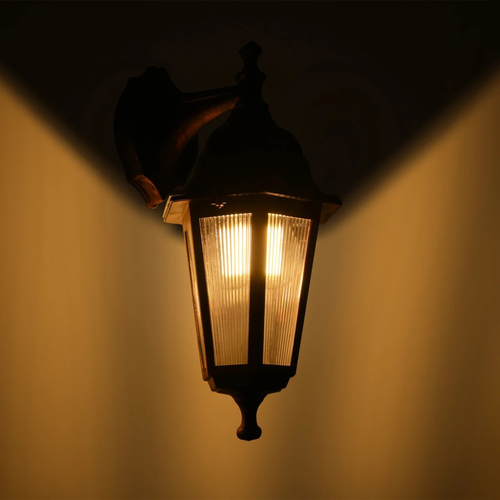 GLOBOSTAR® VITRO 203-0196 Vintage Φωτιστικό Τοίχου - Απλίκα με Ντουί 1 x E27 AC 220-240V IP44 - Χάλκινο - Μ17 x Π20 x Υ36cm