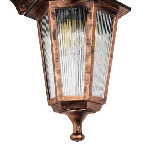 GLOBOSTAR® VITRO 203-0196 Vintage Φωτιστικό Τοίχου - Απλίκα με Ντουί 1 x E27 AC 220-240V IP44 - Χάλκινο - Μ17 x Π20 x Υ36cm