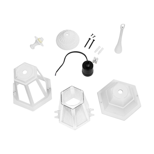 GLOBOSTAR® VITRO 203-0199 Vintage Φωτιστικό Οροφής με Ντουί 1 x E27 AC 220-240V IP44 - Λευκό - Μ17 x Π17 x Υ28cm