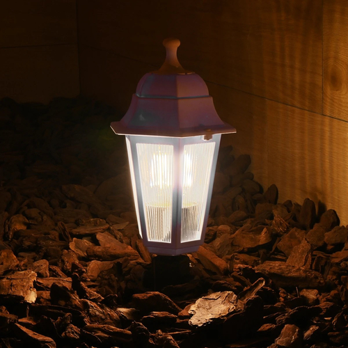 GloboStar® VITRO 203-0203 Vintage Καρφωτό Φωτιστικό Φαναράκι Μονόφωτο 1 x E27 IP44 Λευκό & Διάφανο Πλαστικό - Μ17 x Π17 x Υ55cm