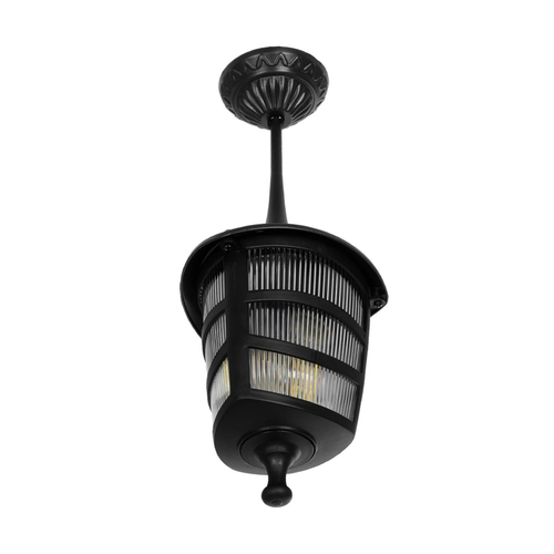 GLOBOSTAR® ZARDIN 203-0204 Vintage Φωτιστικό Οροφής με Ντουί 1 x E27 AC 220-240V IP44 - Μαύρο - Μ17 x Π17 x Υ22cm