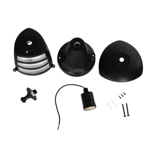 GloboStar® ZARDIN 203-0205 Vintage Επιδαπέδιο Φωτιστικό Φαναράκι Μονόφωτο 1 x E27 IP44 Μαύρο & Διάφανο Πλαστικό - Μ17 x Π17 x Υ35cm