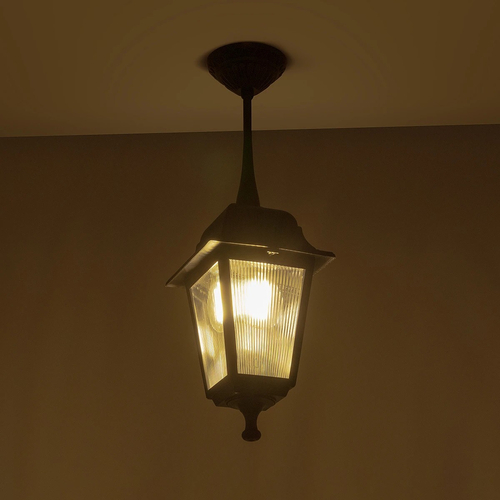 GLOBOSTAR® SOLME 203-0209 Vintage Φωτιστικό Οροφής με Ντουί 1 x E27 AC 220-240V IP44 - Μαύρο - Μ15 x Π15 x Υ27cm