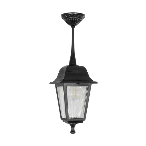 GLOBOSTAR® SOLME 203-0209 Vintage Φωτιστικό Οροφής με Ντουί 1 x E27 AC 220-240V IP44 - Μαύρο - Μ15 x Π15 x Υ27cm