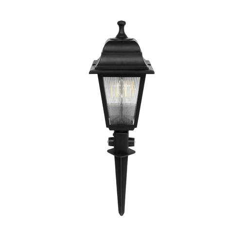 GloboStar® SOLME 203-0213 Vintage Καρφωτό Φωτιστικό Φαναράκι Μονόφωτο 1 x E27 IP44 Μαύρο & Διάφανο Πλαστικό - Μ22 x Π22 x Υ35cm