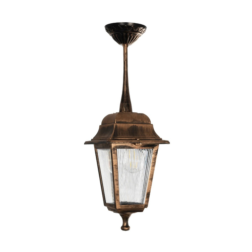 GLOBOSTAR® SOLME 203-0214 Vintage Φωτιστικό Οροφής με Ντουί 1 x E27 AC 220-240V IP44 - Χάλκινο - Μ15 x Π15 x Υ27cm