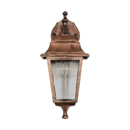 GLOBOSTAR® SOLME 203-0216 Vintage Φωτιστικό Τοίχου - Απλίκα με Ντουί 1 x E27 AC 220-240V IP44 - Χάλκινο - Μ15 x Π20 x Υ35cm