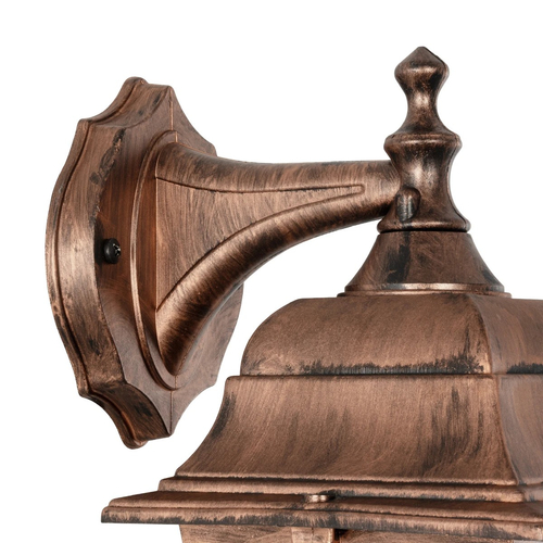 GLOBOSTAR® SOLME 203-0216 Vintage Φωτιστικό Τοίχου - Απλίκα με Ντουί 1 x E27 AC 220-240V IP44 - Χάλκινο - Μ15 x Π20 x Υ35cm