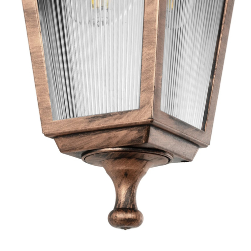 GLOBOSTAR® SOLME 203-0216 Vintage Φωτιστικό Τοίχου - Απλίκα με Ντουί 1 x E27 AC 220-240V IP44 - Χάλκινο - Μ15 x Π20 x Υ35cm