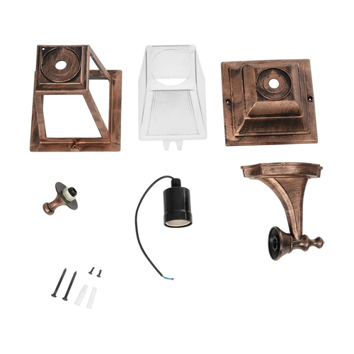 GLOBOSTAR® SOLME 203-0216 Vintage Φωτιστικό Τοίχου - Απλίκα με Ντουί 1 x E27 AC 220-240V IP44 - Χάλκινο - Μ15 x Π20 x Υ35cm