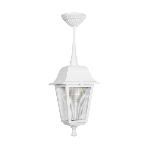 GLOBOSTAR® SOLME 203-0219 Vintage Φωτιστικό Οροφής με Ντουί 1 x E27 AC 220-240V IP44 - Λευκό - Μ15 x Π15 x Υ27cm