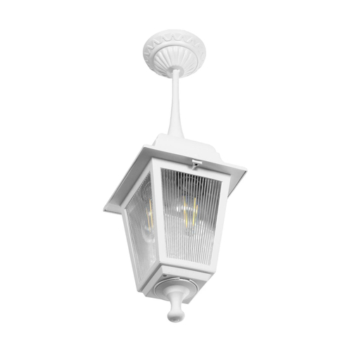 GLOBOSTAR® SOLME 203-0219 Vintage Φωτιστικό Οροφής με Ντουί 1 x E27 AC 220-240V IP44 - Λευκό - Μ15 x Π15 x Υ27cm