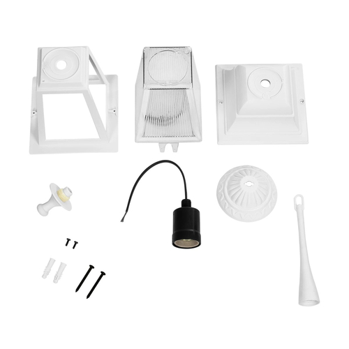 GLOBOSTAR® SOLME 203-0219 Vintage Φωτιστικό Οροφής με Ντουί 1 x E27 AC 220-240V IP44 - Λευκό - Μ15 x Π15 x Υ27cm