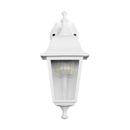 GLOBOSTAR® SOLME 203-0221 Vintage Φωτιστικό Τοίχου - Απλίκα με Ντουί 1 x E27 AC 220-240V IP44 - Λευκό - Μ15 x Π20 x Υ35cm