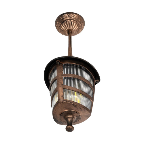 GLOBOSTAR® ZARDIN 203-0224 Vintage Φωτιστικό Οροφής με Ντουί 1 x E27 AC 220-240V IP44 - Χάλκινο - Μ17 x Π17 x Υ42cm