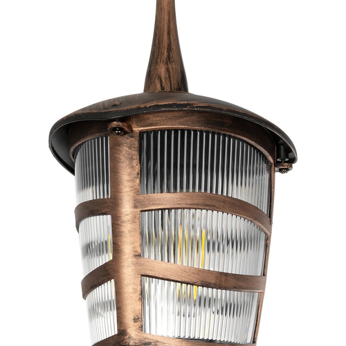 GLOBOSTAR® ZARDIN 203-0224 Vintage Φωτιστικό Οροφής με Ντουί 1 x E27 AC 220-240V IP44 - Χάλκινο - Μ17 x Π17 x Υ42cm