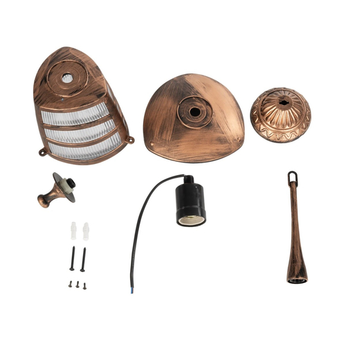 GLOBOSTAR® ZARDIN 203-0224 Vintage Φωτιστικό Οροφής με Ντουί 1 x E27 AC 220-240V IP44 - Χάλκινο - Μ17 x Π17 x Υ42cm