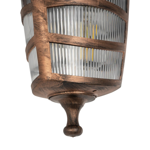 GLOBOSTAR® ZARDIN 203-0226 Vintage Φωτιστικό Τοίχου - Απλίκα με Ντουί 1 x E27 AC 220-240V IP44 - Χάλκινο - Μ17 x Π21 x Υ30cm