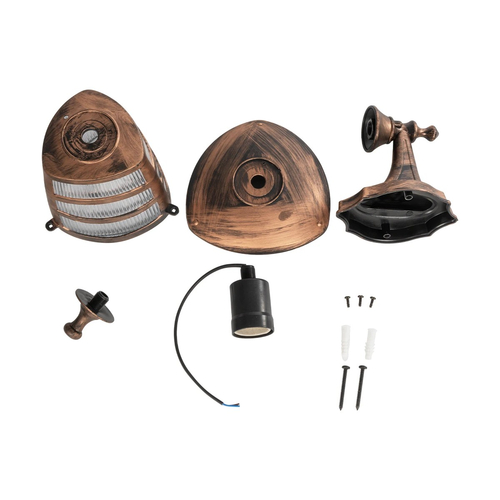 GLOBOSTAR® ZARDIN 203-0226 Vintage Φωτιστικό Τοίχου - Απλίκα με Ντουί 1 x E27 AC 220-240V IP44 - Χάλκινο - Μ17 x Π21 x Υ30cm