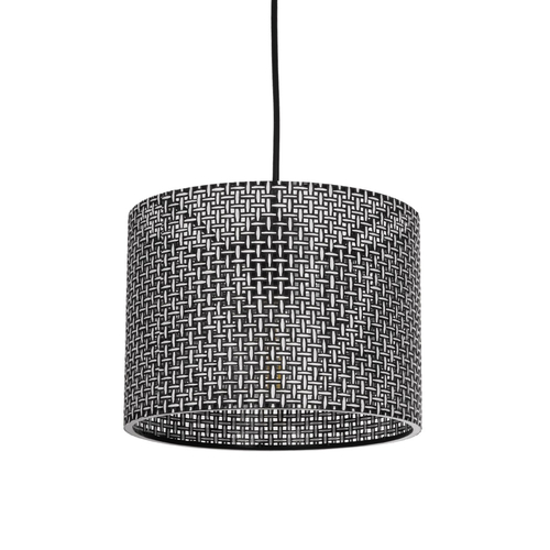 GLOBOSTAR® CLAIRIE 203-0133 Μοντέρνο Κρεμαστό Φωτιστικό Οροφής με Ντουί 1 x E27 AC 220-240V IP20 - Μαύρο & Λευκό - Μ22 x Π22 x Υ18cm