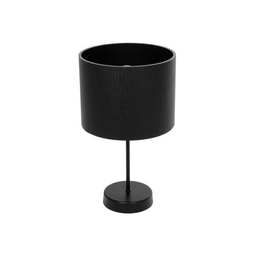 GloboStar® WIZ 203-0178 Μοντέρνο Επιτραπέζιο Φωτιστικό Πορτατίφ Μονόφωτο 1 x E27 IP20 Μαύρο Μέταλλο με Μαύρο Ύφασμα - Μ22 x Π22 x Υ36.5cm