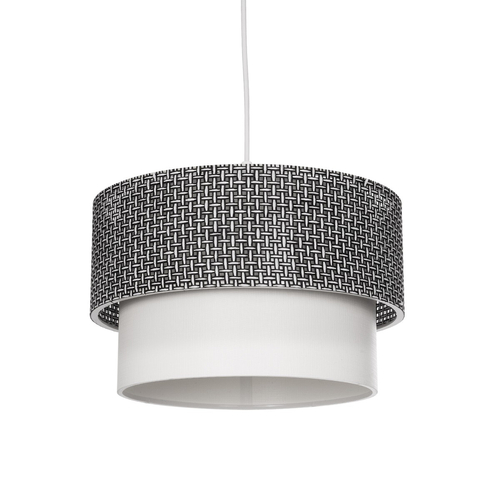 GLOBOSTAR® SISSIE 203-0139 Μοντέρνο Κρεμαστό Φωτιστικό Οροφής με Ντουί 1 x E27 AC 220-240V IP20 - Μαύρο & Λευκό - Μ30 x Π30 x Υ23cm