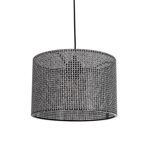 GLOBOSTAR® CLAIRIE 203-0136 Μοντέρνο Κρεμαστό Φωτιστικό Οροφής με Ντουί 1 x E27 AC 220-240V IP20 - Μαύρο & Λευκό - Μ30 x Π30 x Υ22cm