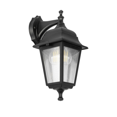 GLOBOSTAR® SOLME 203-0211 Vintage Φωτιστικό Τοίχου - Απλίκα με Ντουί 1 x E27 AC 220-240V IP44 - Μαύρο - Μ15 x Π20 x Υ35cm