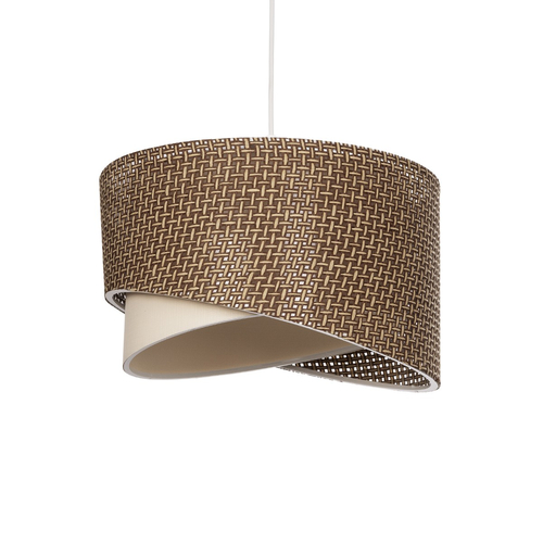 GLOBOSTAR® LILI 203-0177 Μοντέρνο Κρεμαστό Φωτιστικό Οροφής με Ντουί 1 x E27 AC 220-240V IP20 - Καφέ & Μπεζ - Μ30 x Π30 x Υ22cm