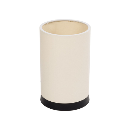 GloboStar® CYLINDER 203-0183 Μοντέρνο Επιτραπέζιο Φωτιστικό Πορτατίφ Μονόφωτο 1 x E27 IP20 Μαύρο Πλαστικό με Μπεζ Υφασμα - Μ14 x Π14 x Υ22cm