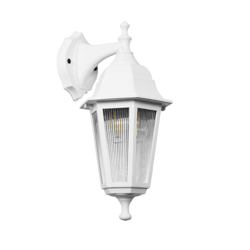 GLOBOSTAR® VITRO 203-0201 Vintage Φωτιστικό Τοίχου - Απλίκα με Ντουί 1 x E27 AC 220-240V IP44 - Λευκό - Μ17 x Π20 x Υ36cm