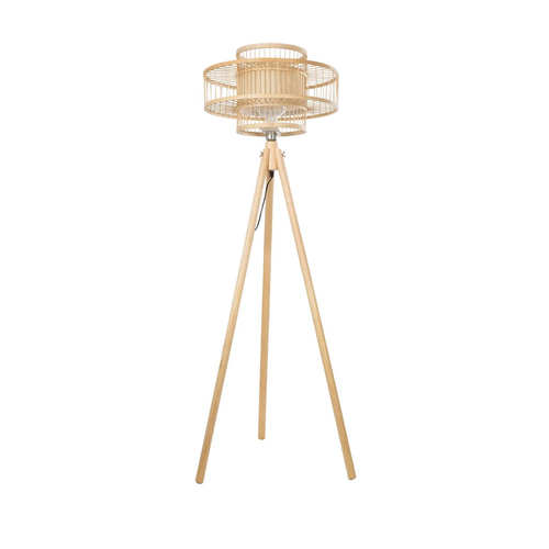 GLOBOSTAR® POPPY 01989 Boho Επιδαπέδιο Φωτιστικό με Ντουί 1 x E27 AC 220-240V IP20 - Μπεζ - Μ58 x Π58 x Υ149cm