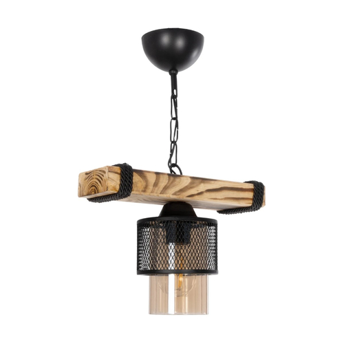 GLOBOSTAR® GLORA 201-0007 Vintage Κρεμαστό Φωτιστικό Οροφής με Ντουί 1 x E27 AC 220-240V IP20 - Μπεζ & Μαύρο - Μ29 x Π12 x Υ21cm