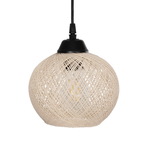 GLOBOSTAR® LUMA 201-0011 Vintage Κρεμαστό Φωτιστικό Οροφής με Ντουί 3 x E27 AC 220-240V IP20 - Μπεζ & Μαύρο - Μ55 x Π18 x Υ65cm