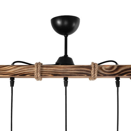 GLOBOSTAR® LUMA 201-0011 Vintage Κρεμαστό Φωτιστικό Οροφής με Ντουί 3 x E27 AC 220-240V IP20 - Μπεζ & Μαύρο - Μ55 x Π18 x Υ65cm