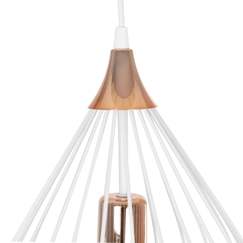 GLOBOSTAR® RADIARO 201-0014 Vintage Κρεμαστό Φωτιστικό Οροφής με Ντουί 1 x E27 AC 220-240V IP20 - Λευκό & Χάλκινο - Μ26 x Π26 x Υ35cm