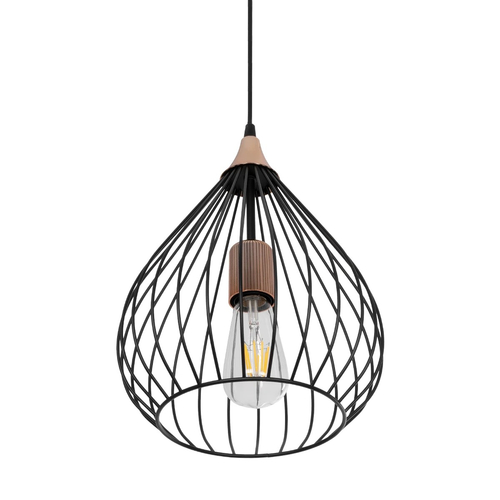 GLOBOSTAR® RADIARO 201-0015 Vintage Κρεμαστό Φωτιστικό Οροφής με Ντουί 1 x E27 AC 220-240V IP20 - Μαύρο & Χάλκινο - Μ26 x Π26 x Υ35cm