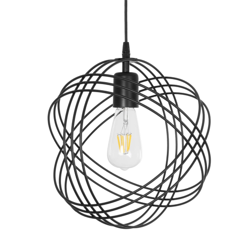 GLOBOSTAR® GLOWN 201-0023 Μοντέρνο Κρεμαστό Φωτιστικό Οροφής με Ντουί 1 x E27 AC 220-240V IP20 - Μαύρο - Μ30 x Π30 x Υ33cm