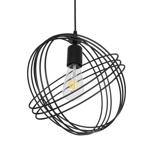 GLOBOSTAR® GLOWN 201-0023 Μοντέρνο Κρεμαστό Φωτιστικό Οροφής με Ντουί 1 x E27 AC 220-240V IP20 - Μαύρο - Μ30 x Π30 x Υ33cm