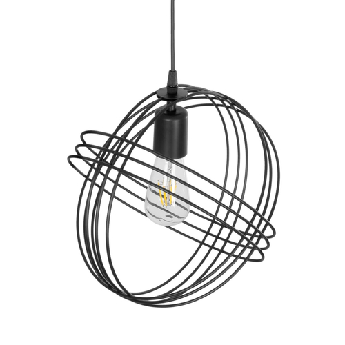 GLOBOSTAR® GLOWN 201-0023 Μοντέρνο Κρεμαστό Φωτιστικό Οροφής με Ντουί 1 x E27 AC 220-240V IP20 - Μαύρο - Μ30 x Π30 x Υ33cm