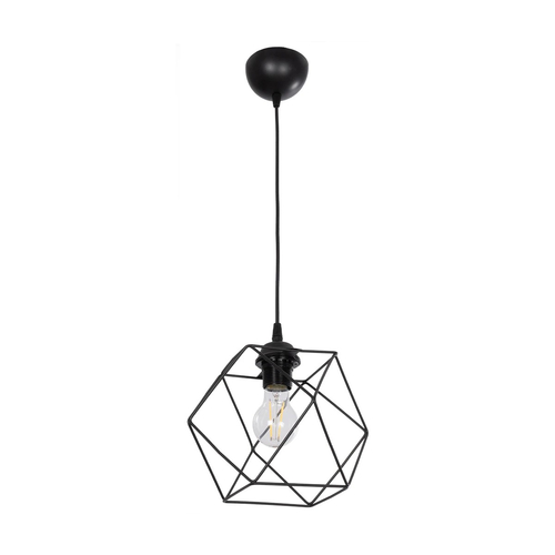 GLOBOSTAR® SOLIS 201-0045 Vintage Κρεμαστό Φωτιστικό Οροφής με Ντουί 1 x E27 AC 220-240V IP20 - Μαύρο - Μ25 x Π25 x Υ24cm