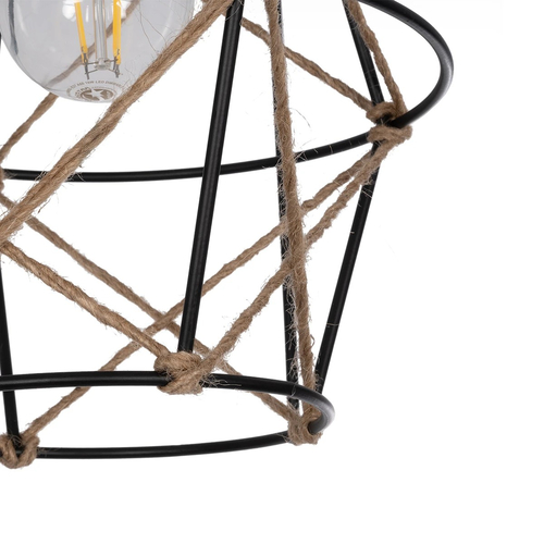 GLOBOSTAR® RAYLO 201-0048 Vintage Κρεμαστό Φωτιστικό Οροφής με Ντουί 3 x E27 AC 220-240V IP20 - Μαύρο & Μπεζ - Μ44 x Π44 x Υ73cm