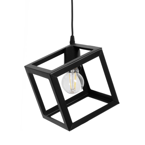 GLOBOSTAR® DISE 201-0049 Μοντέρνο Κρεμαστό Φωτιστικό Οροφής με Ντουί 1 x E27 AC 220-240V IP20 - Μαύρο - Μ28 x Π28 x Υ31cm