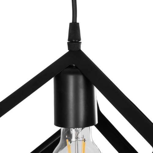 GLOBOSTAR® DISE 201-0049 Μοντέρνο Κρεμαστό Φωτιστικό Οροφής με Ντουί 1 x E27 AC 220-240V IP20 - Μαύρο - Μ28 x Π28 x Υ31cm