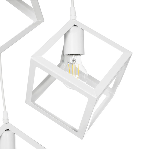 GLOBOSTAR® DISE 201-0054 Μοντέρνο Κρεμαστό Φωτιστικό Οροφής με Ντουί 3 x E27 AC 220-240V IP20 - Λευκό - Μ48 x Π48 x Υ65cm